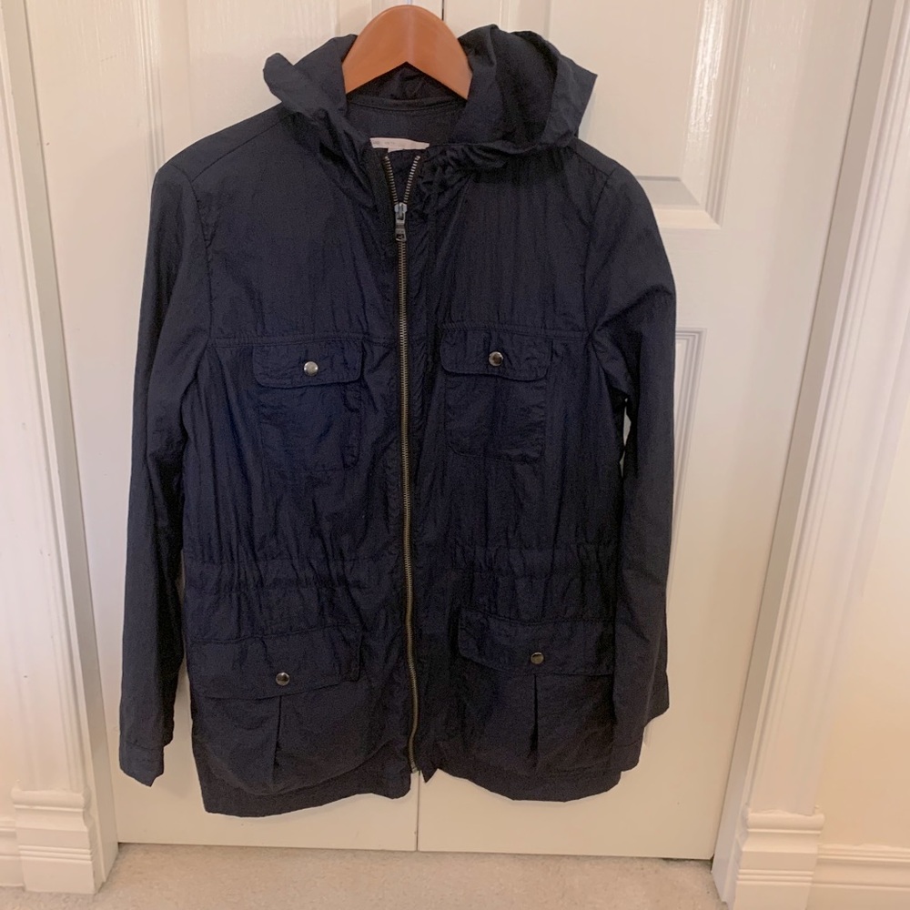 ❤️Blue lightweight packable windbreaker with hood